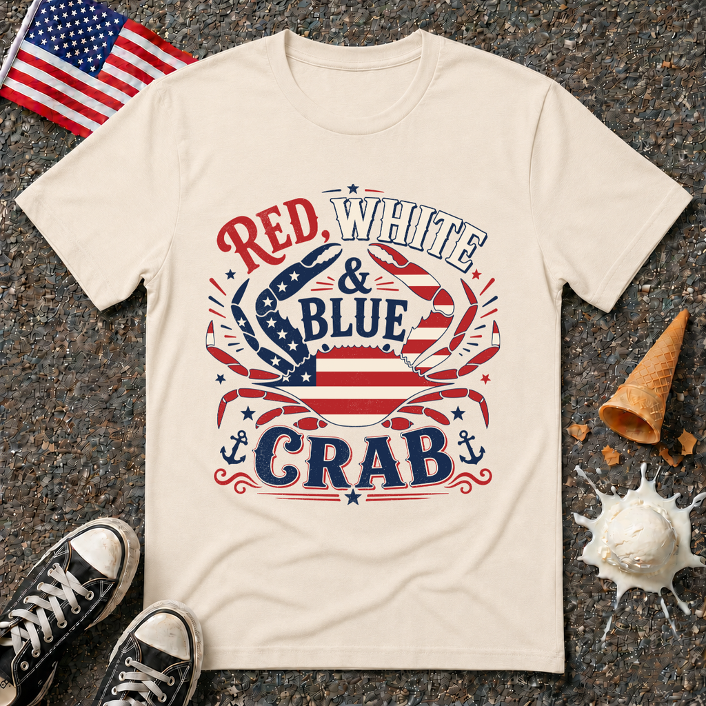 "Red, White & Blue Crab" Vintage Tee