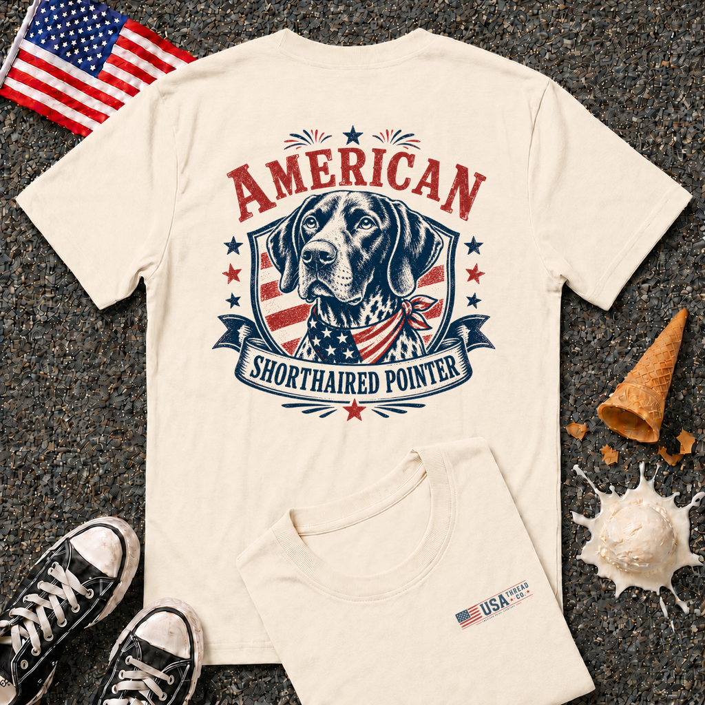"American Shorthaired Pointer" Back Design Tee