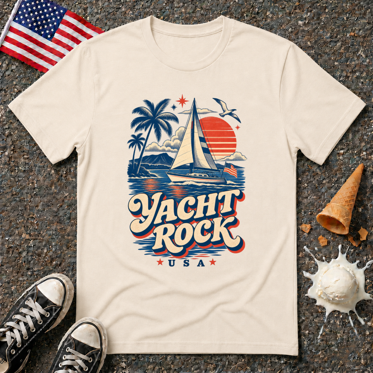 "Yacht Rock USA" Retro Tee