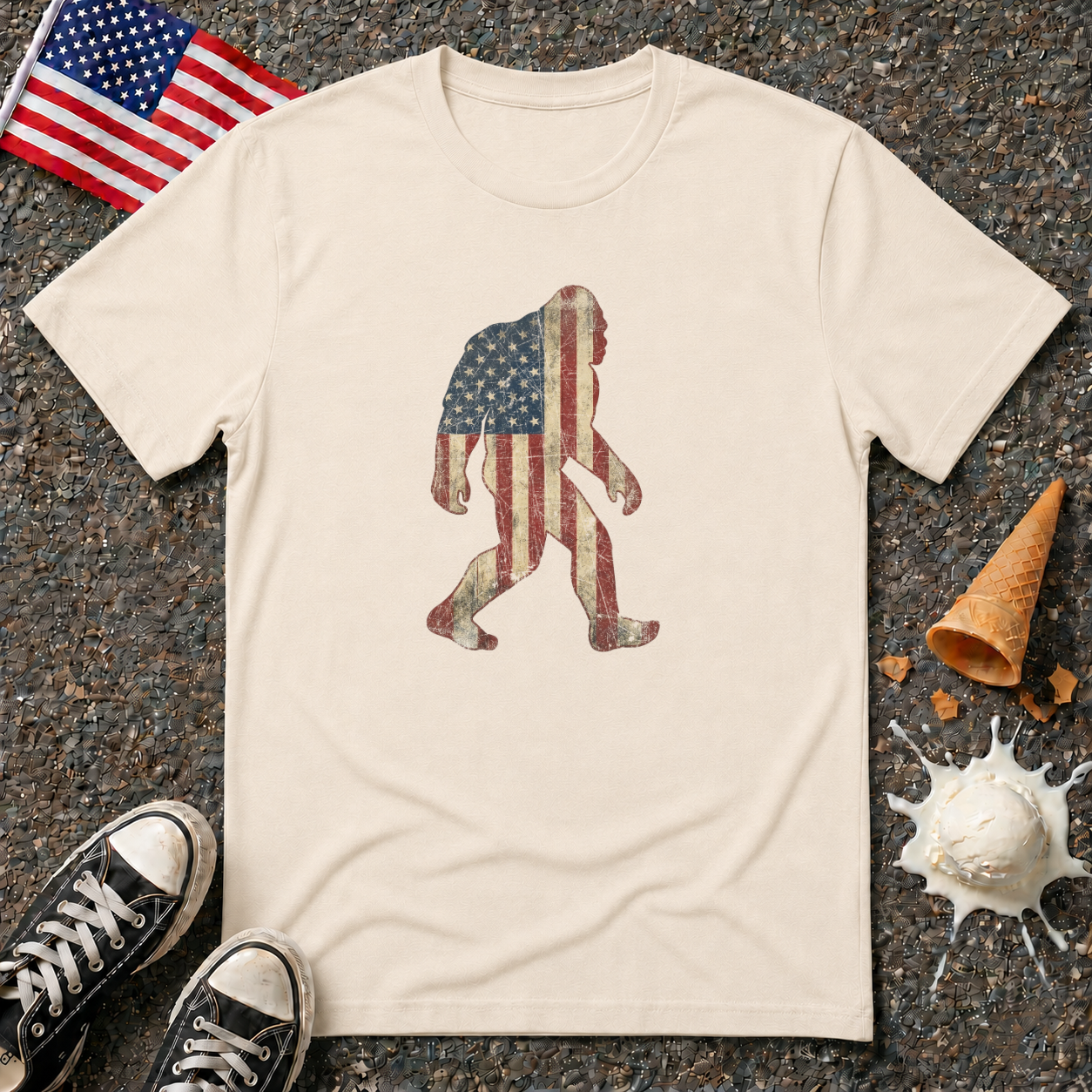 American Flag Bigfoot Tee