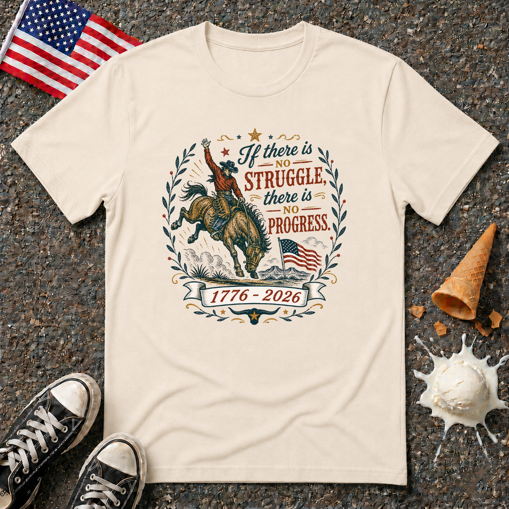 "No Struggle, No Progress" Vintage Folk Tee