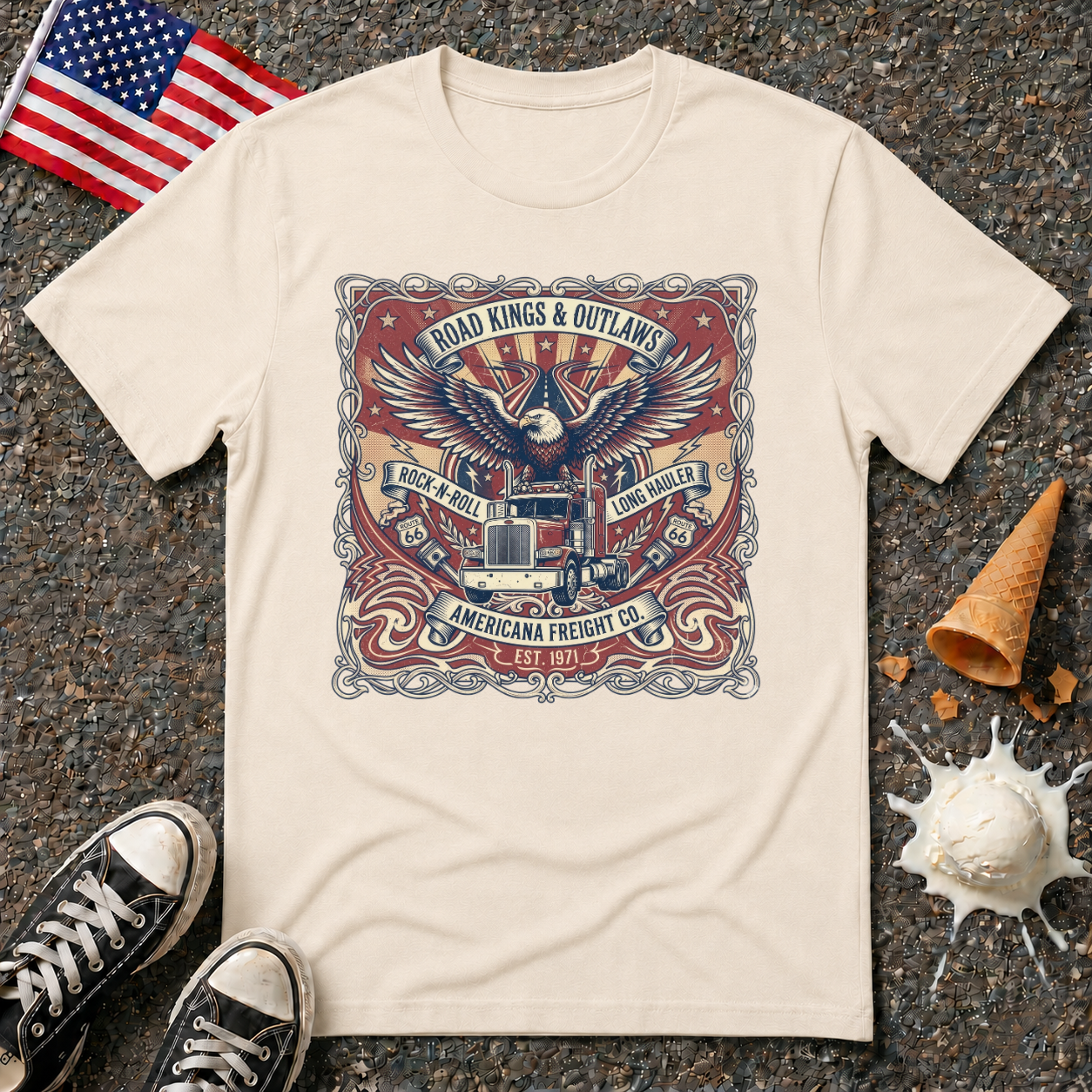 "Road Kings & Outlaws" Trucker Tee