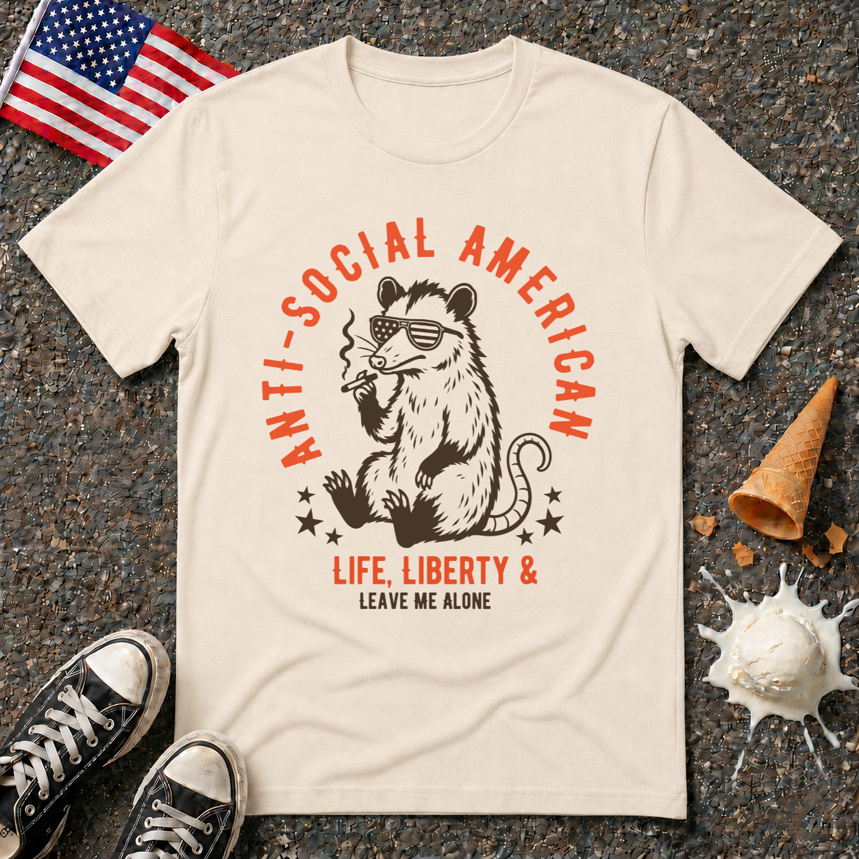"Anti-Social American" Vintage Tee