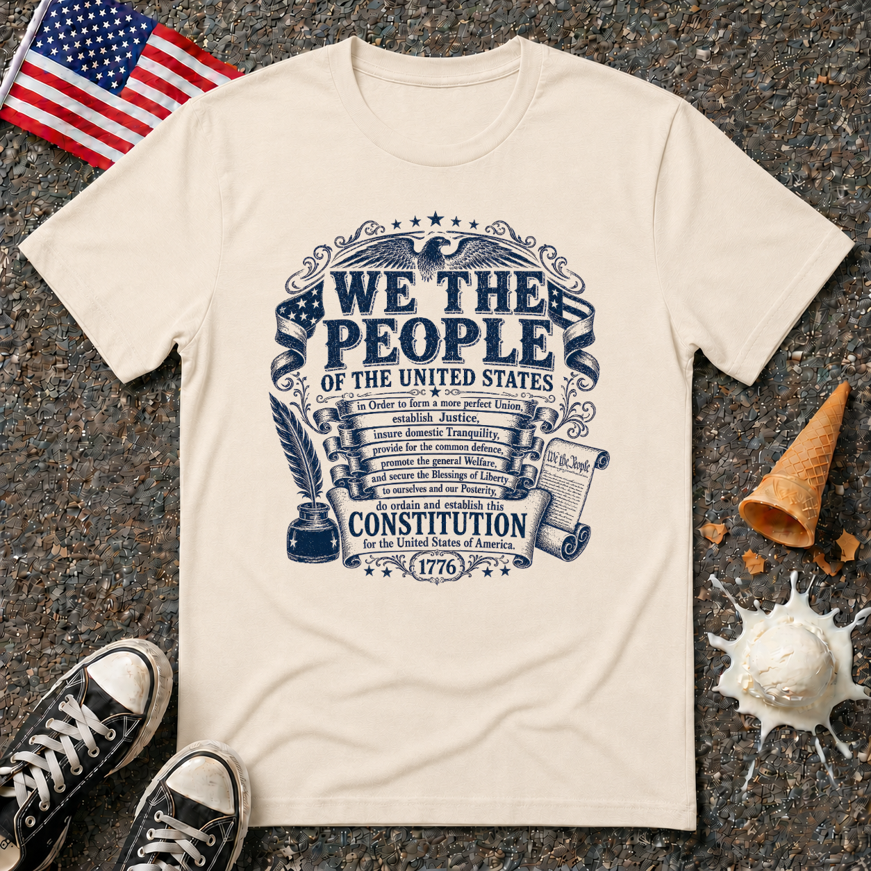 Preamble "We The People" One-color Vintage  Tee