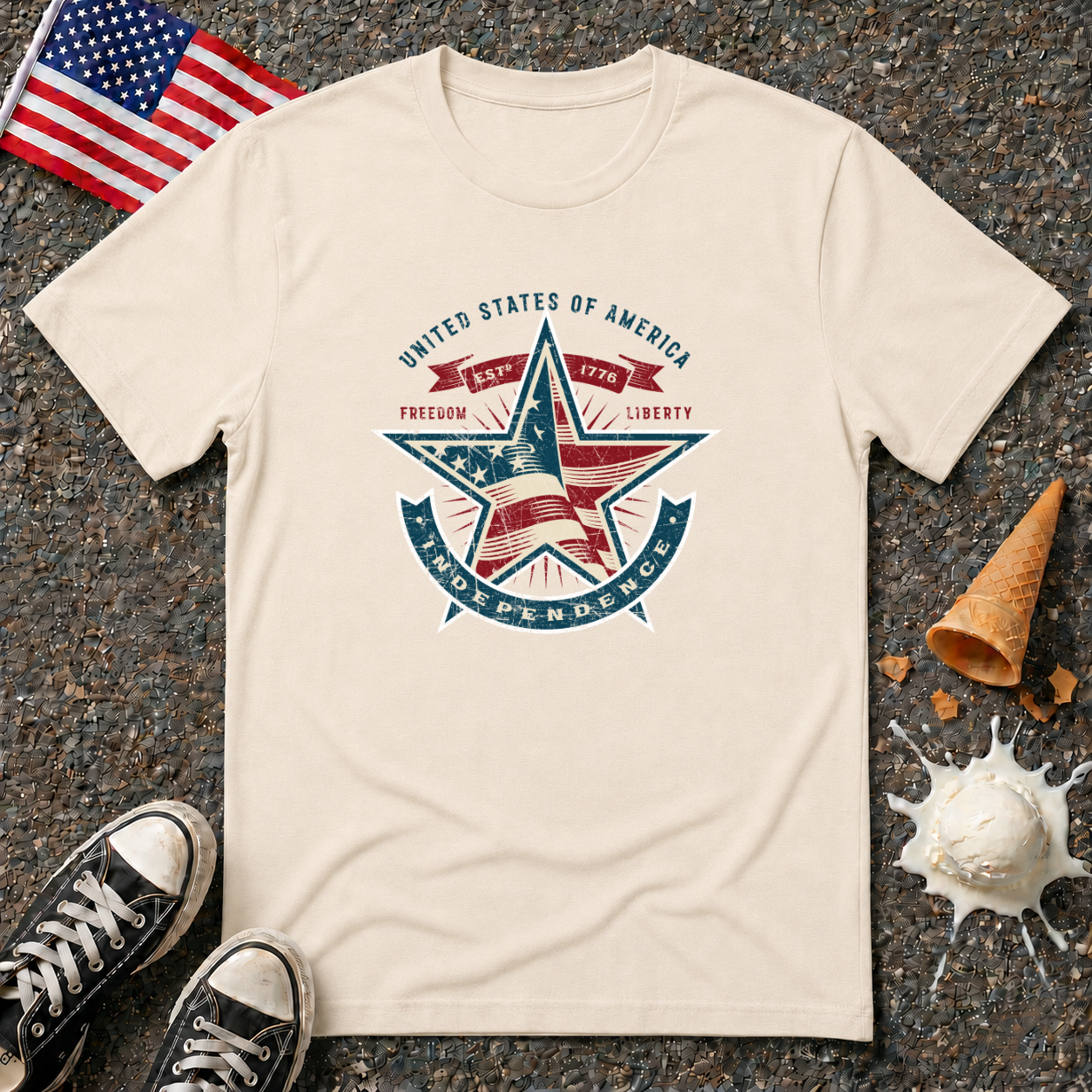 USA Star Vintage Tee