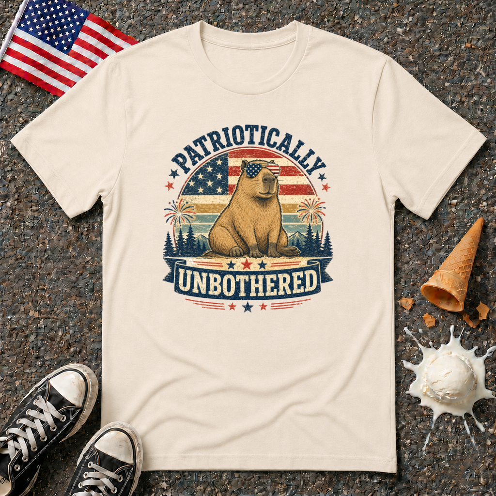 "Patriotically Unbothered" Capybara Tee