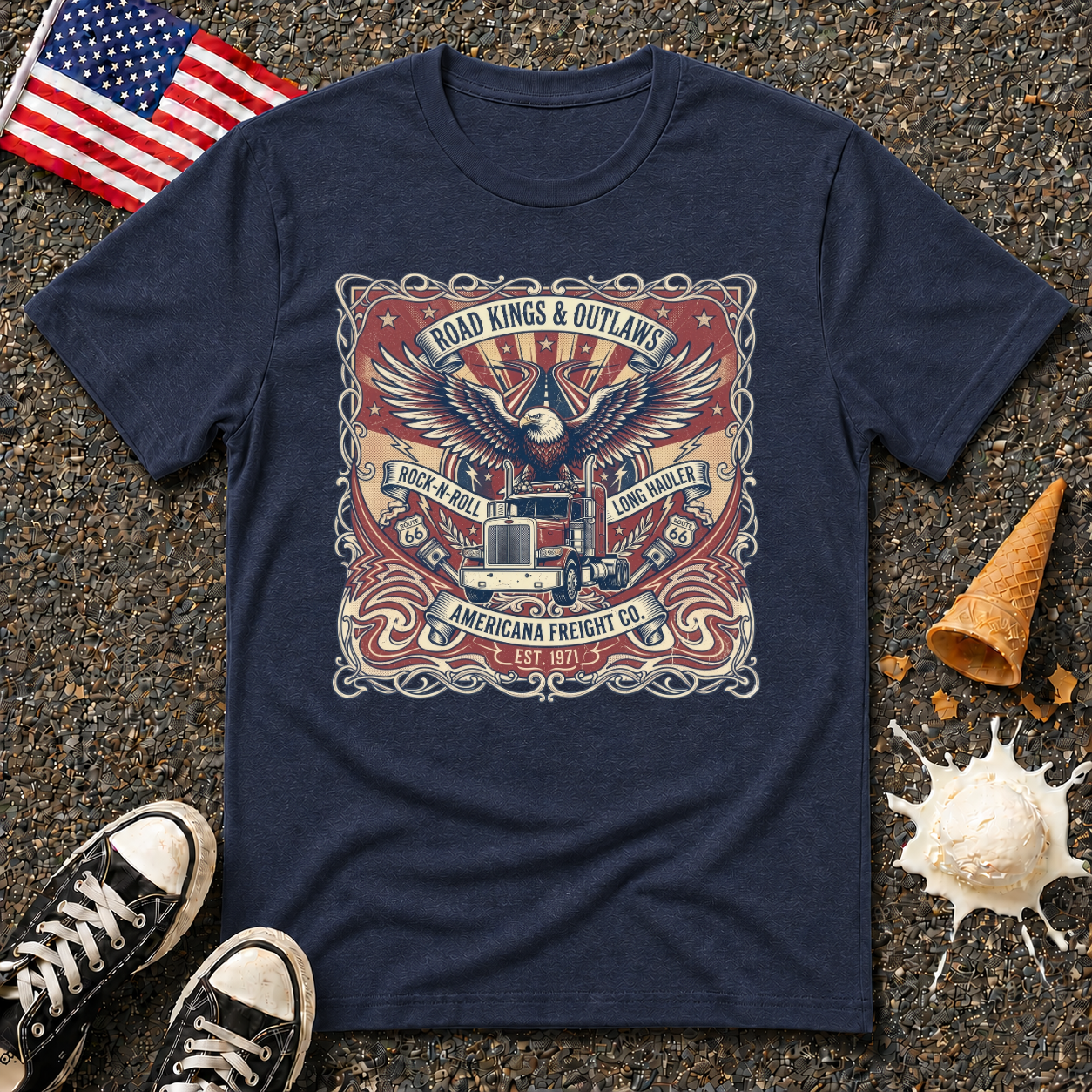 "Road Kings & Outlaws" Trucker Tee