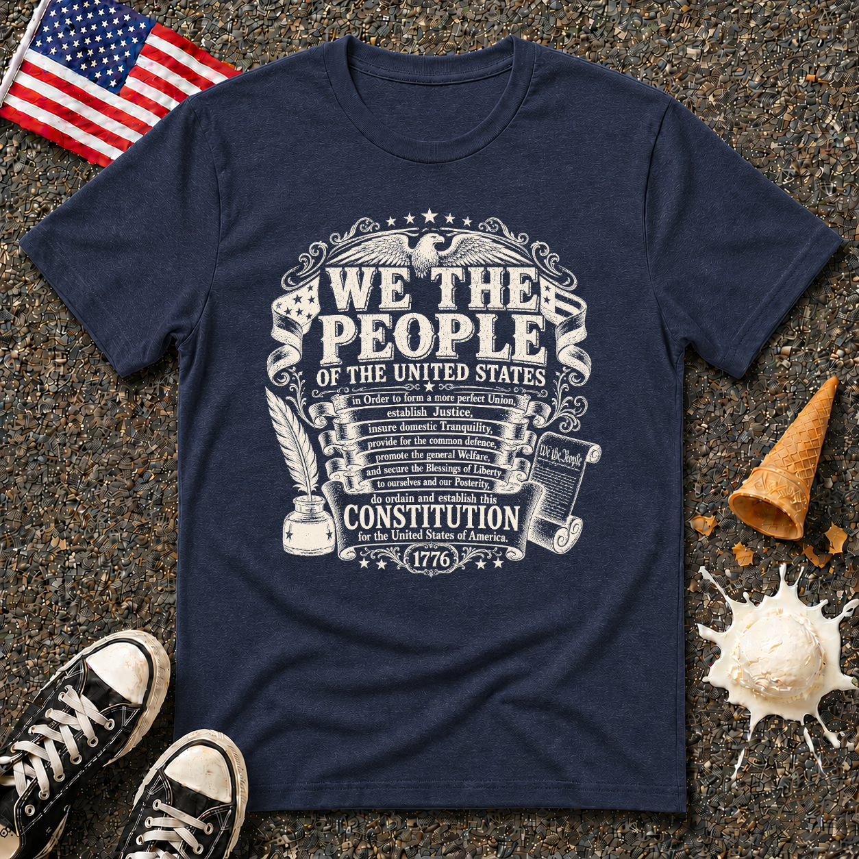 Preamble "We The People" One-color Vintage  Tee