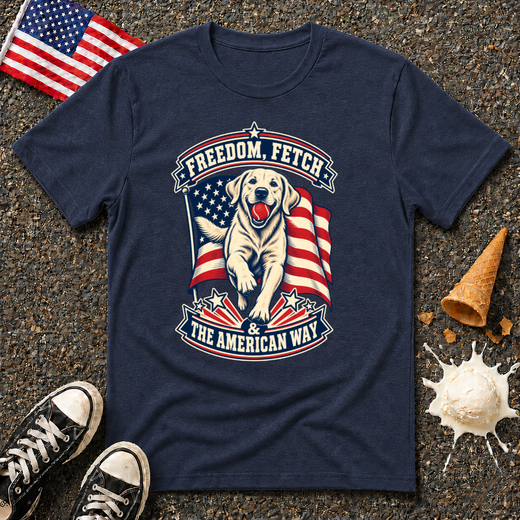 "Freedom, Fetch & The American Way" Tee