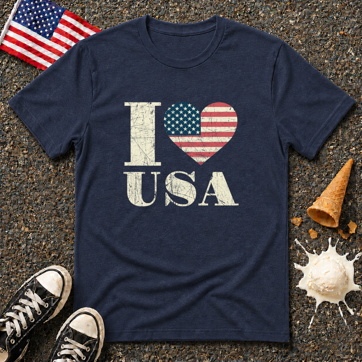 "I ❤ USA" Vintage Tee