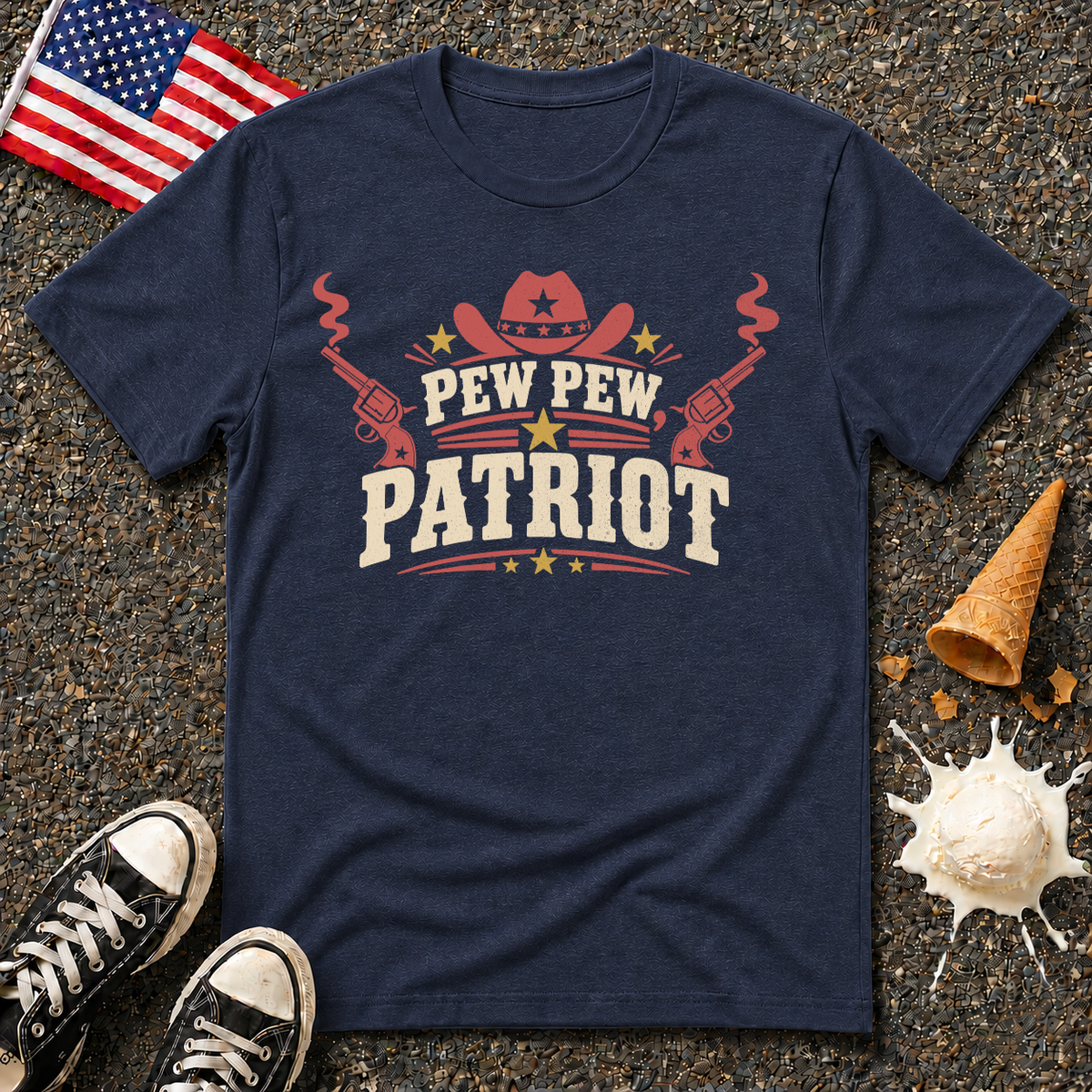 "Pew Pew Patriot" Retro Tee