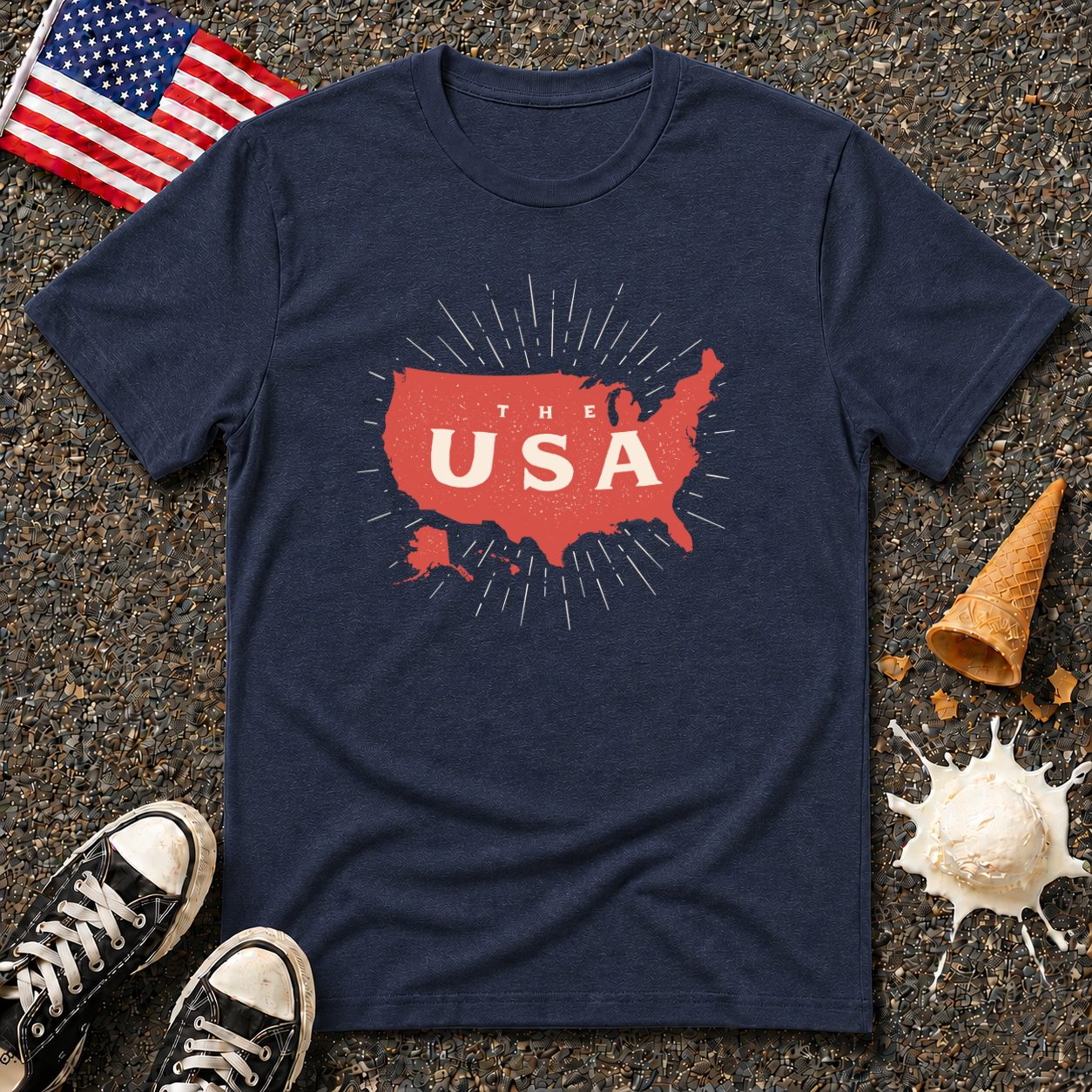 Red America Vintage Tee