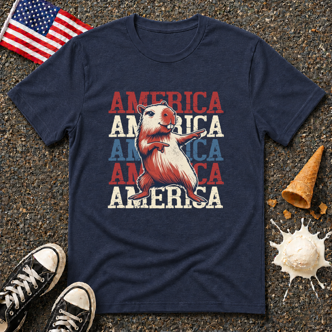 Patriotic Capybara Tee