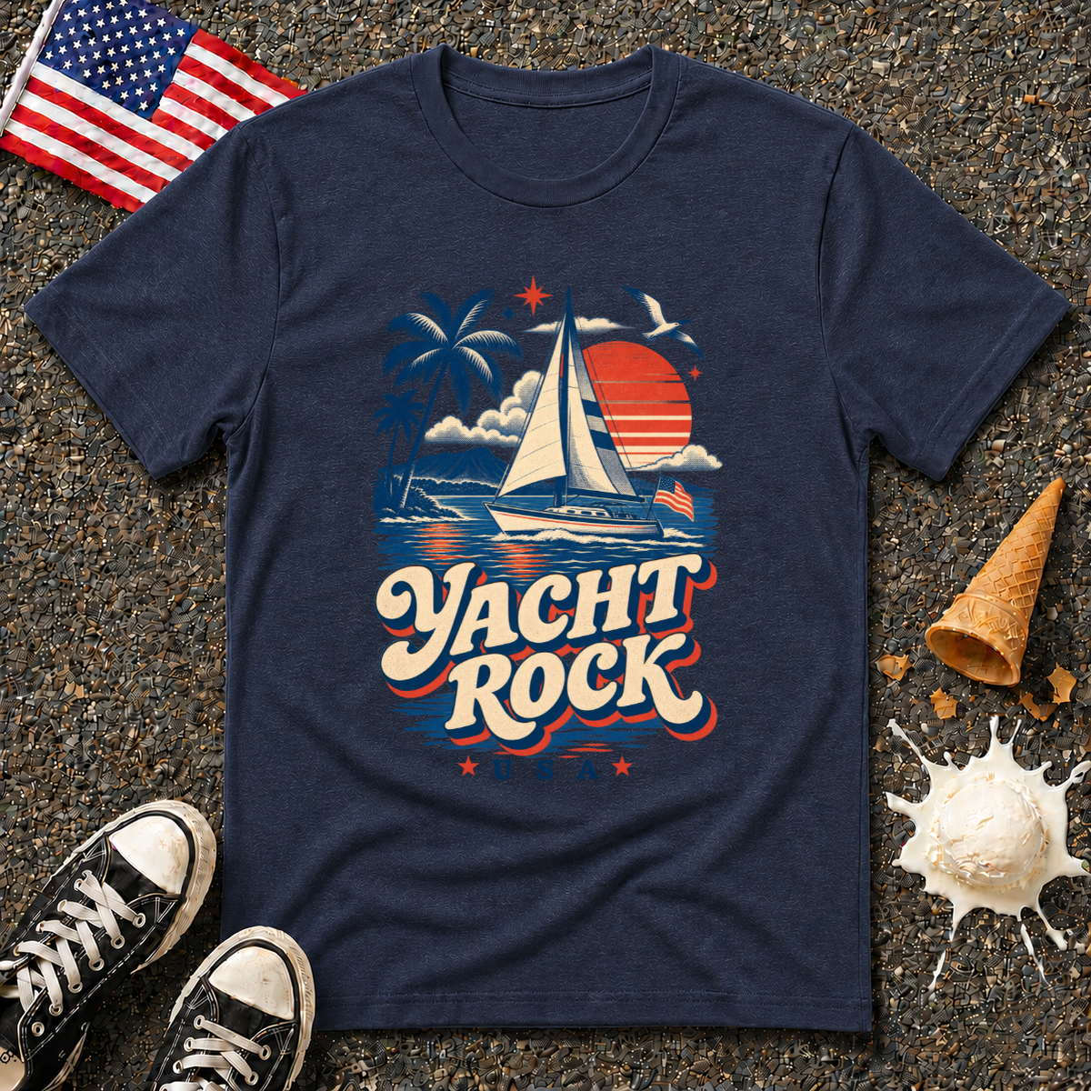 "Yacht Rock USA" Retro Tee