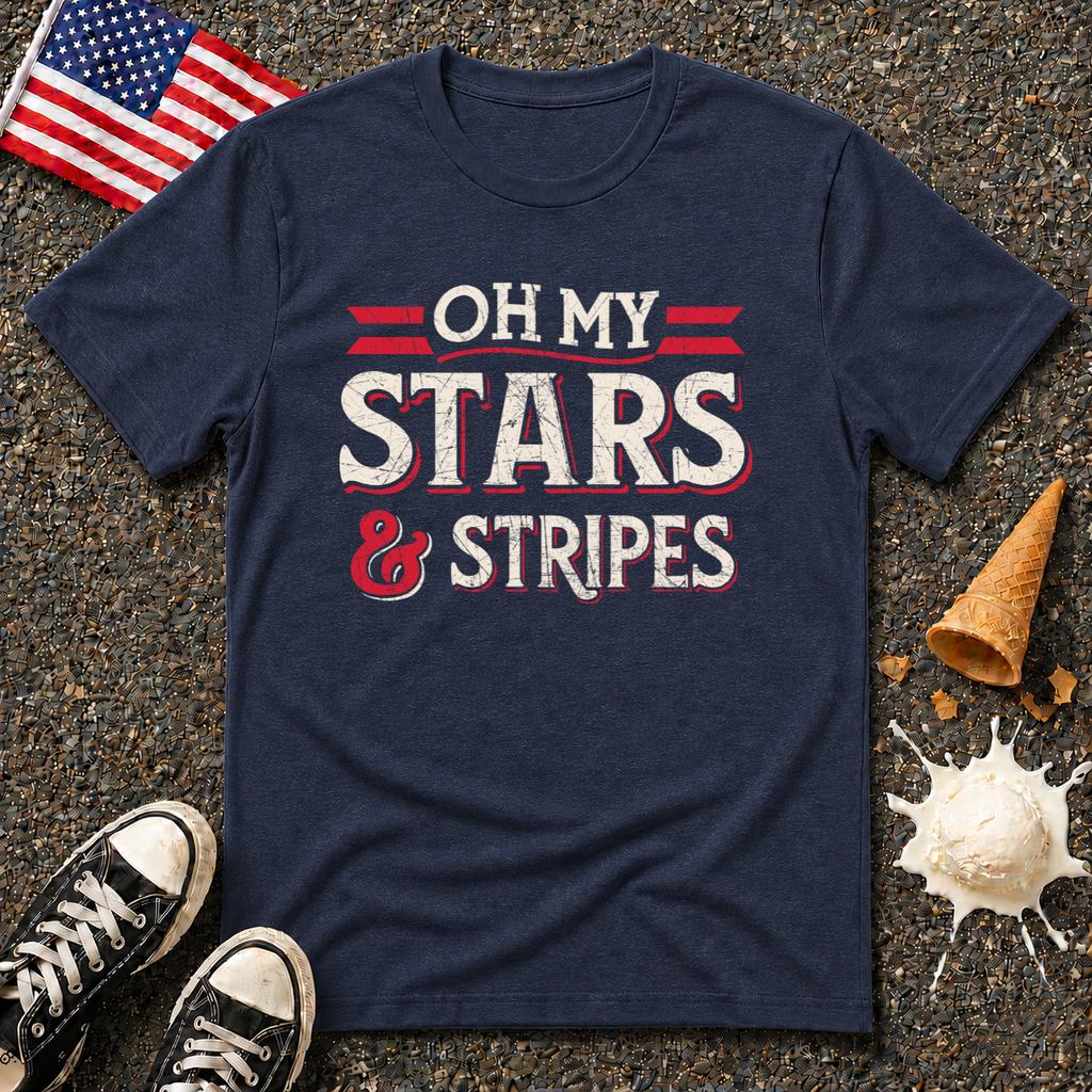 Oh My Stars & Stripes T-Shirt — Vintage Patriotic 4th of July Tee