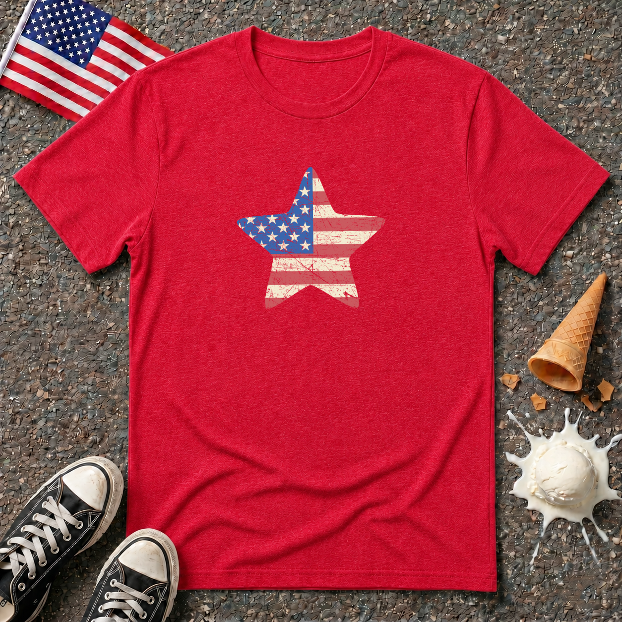 Flag Star Vintage Tee