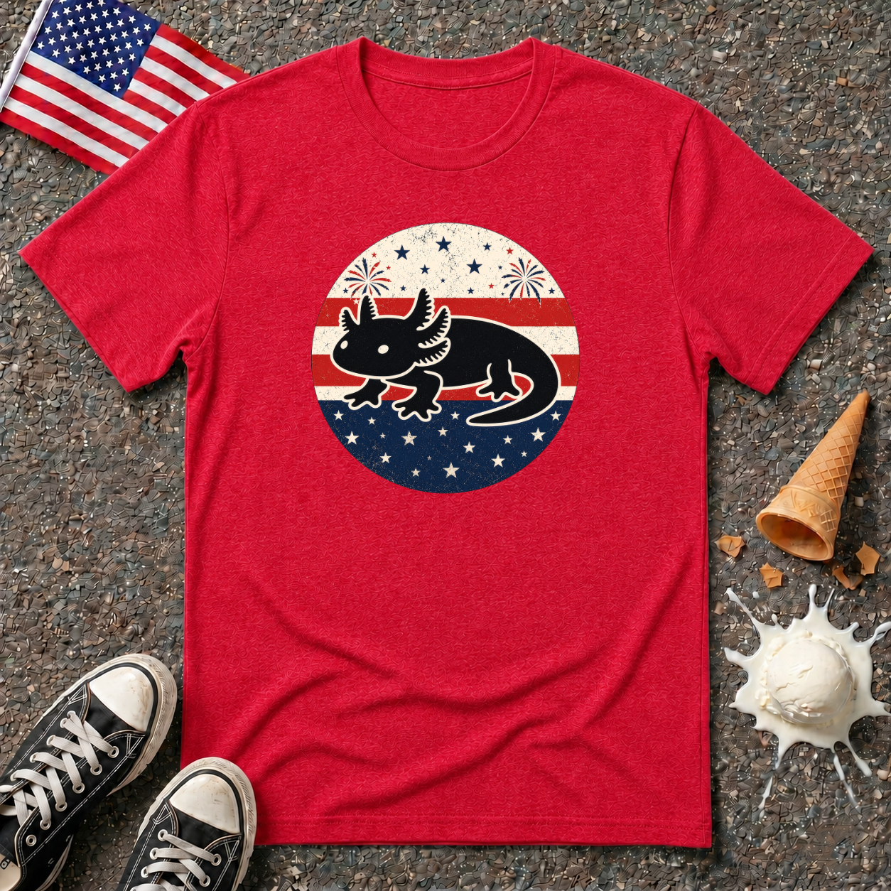 Patriotic Axolotl Tee