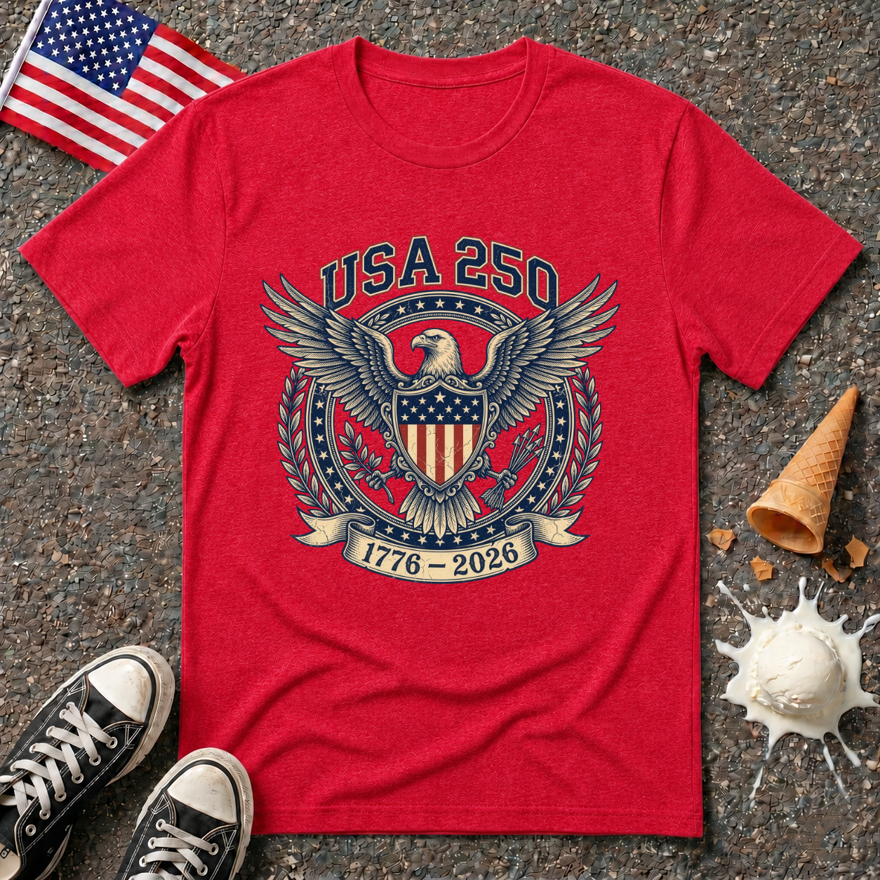 USA 250 Eagle Emblem Tee