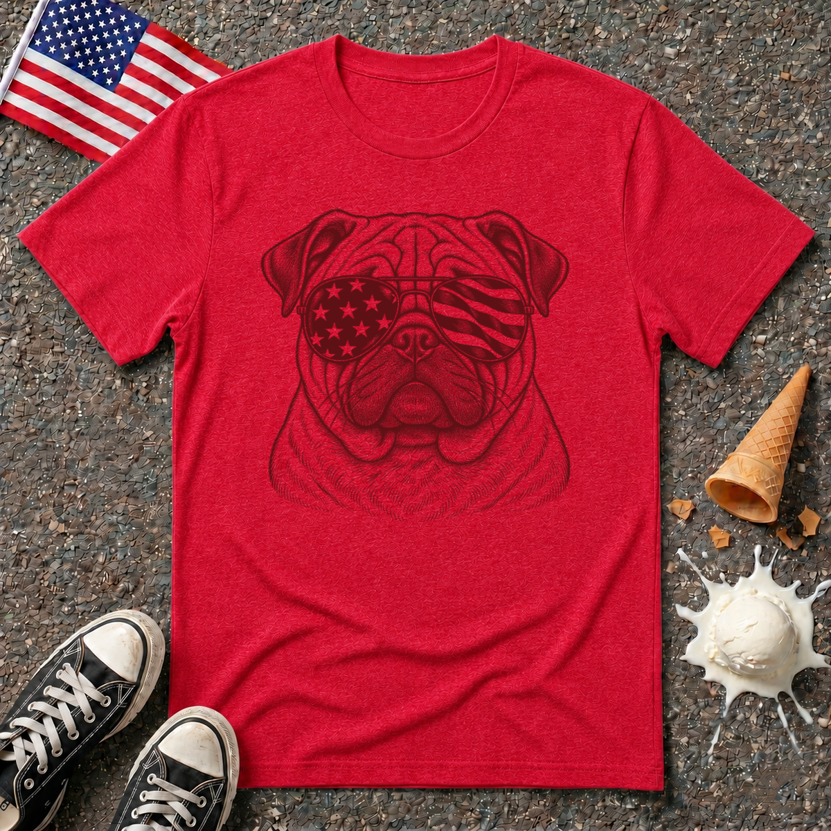 Patriotic Pug Tee
