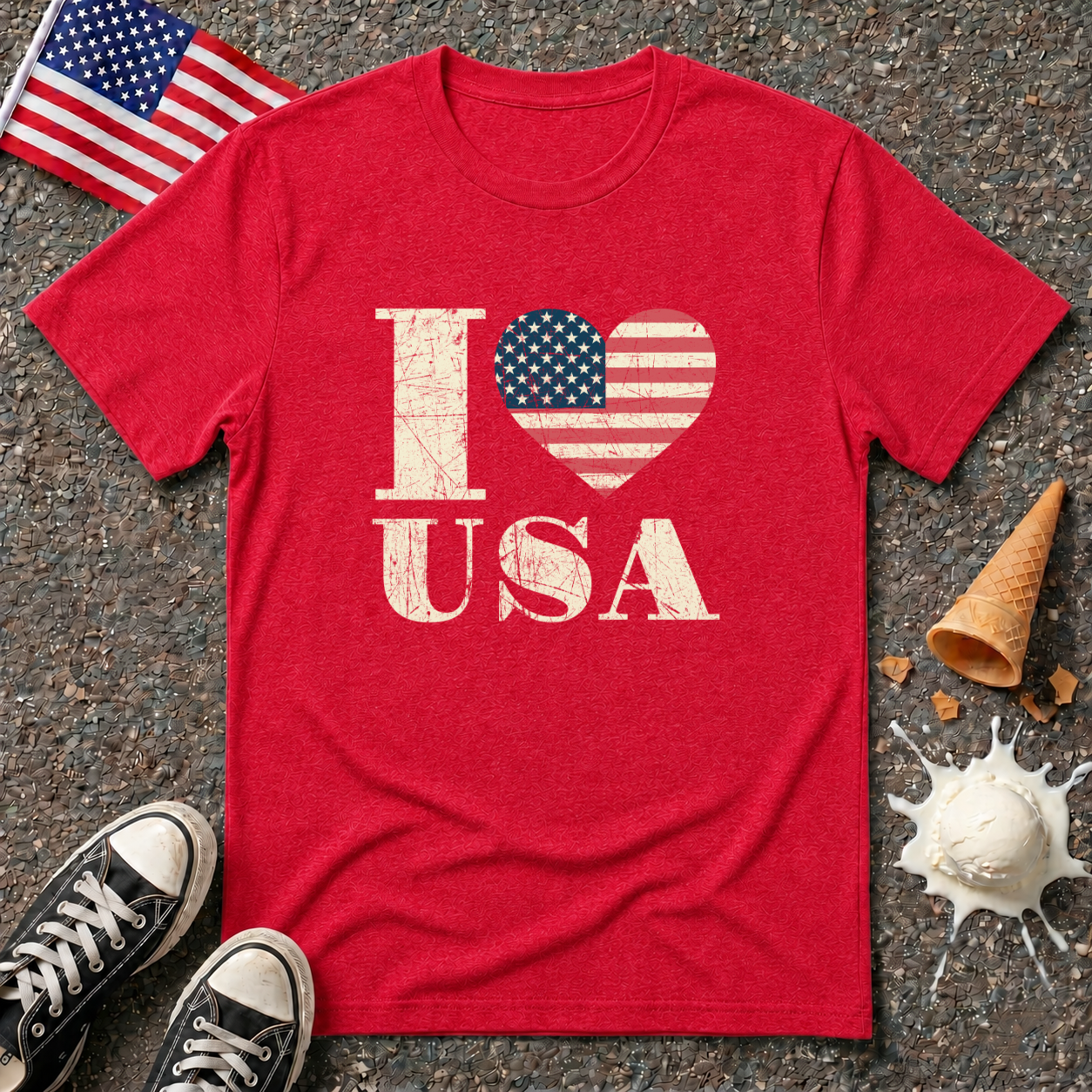 "I ❤ USA" Vintage Tee