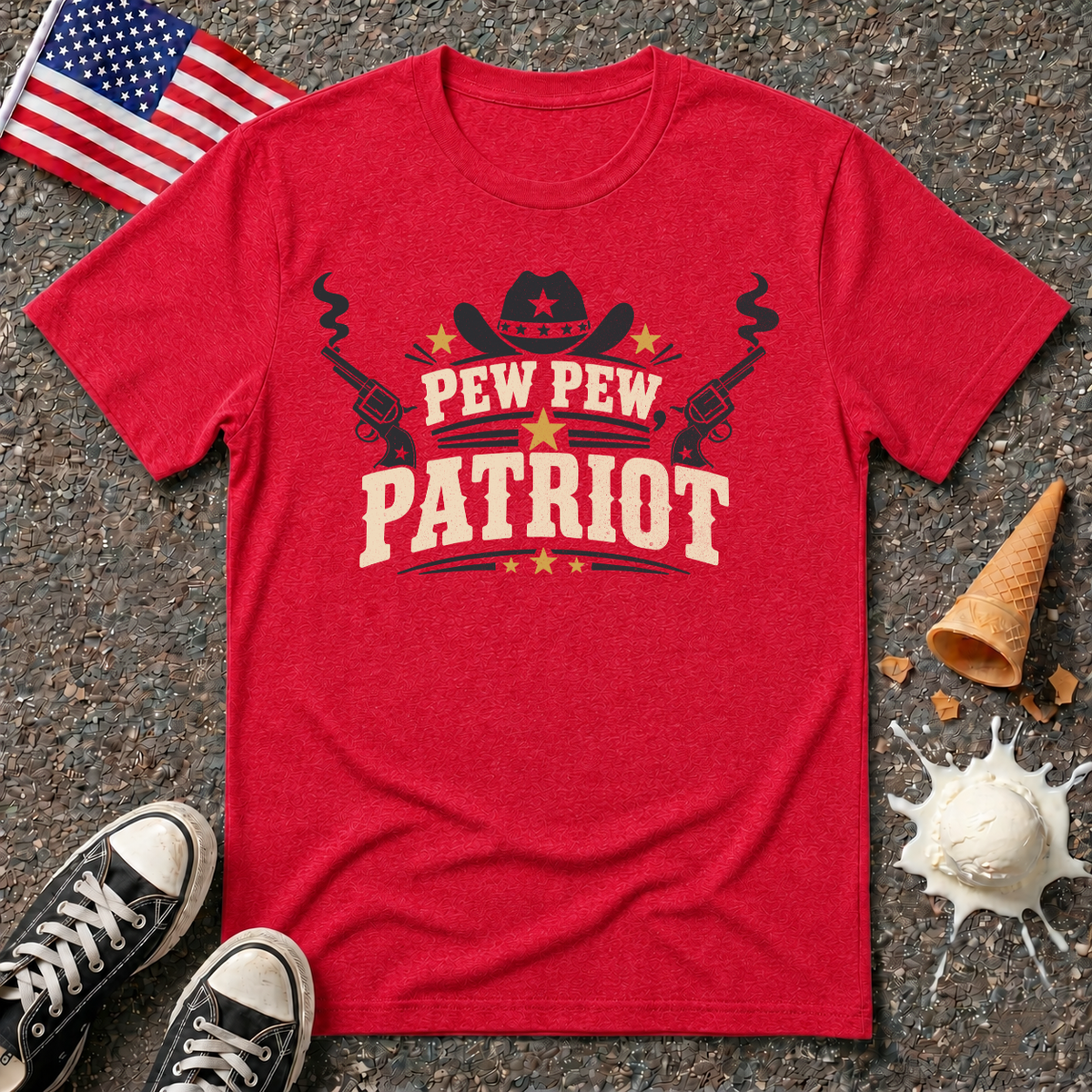 "Pew Pew Patriot" Retro Tee