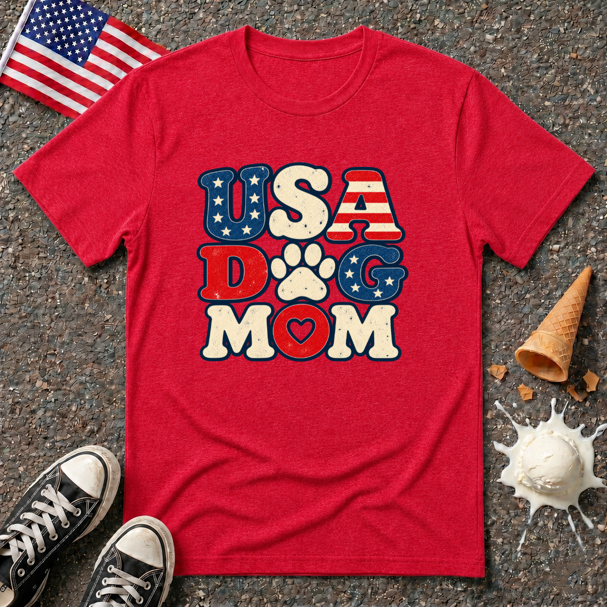 "USA DOG MOM" Tee
