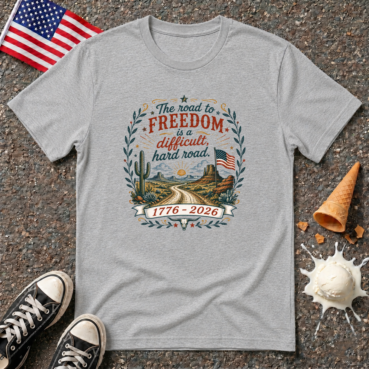 "Road to Freedom" Vintage Folk Tee