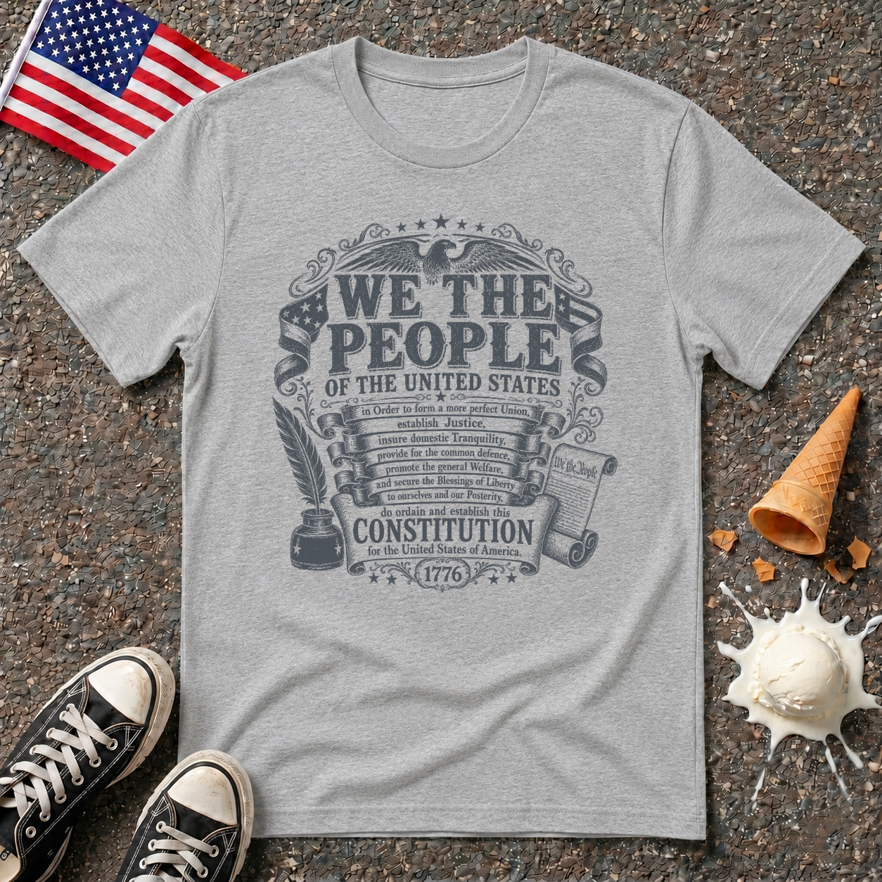 Preamble "We The People" One-color Vintage  Tee
