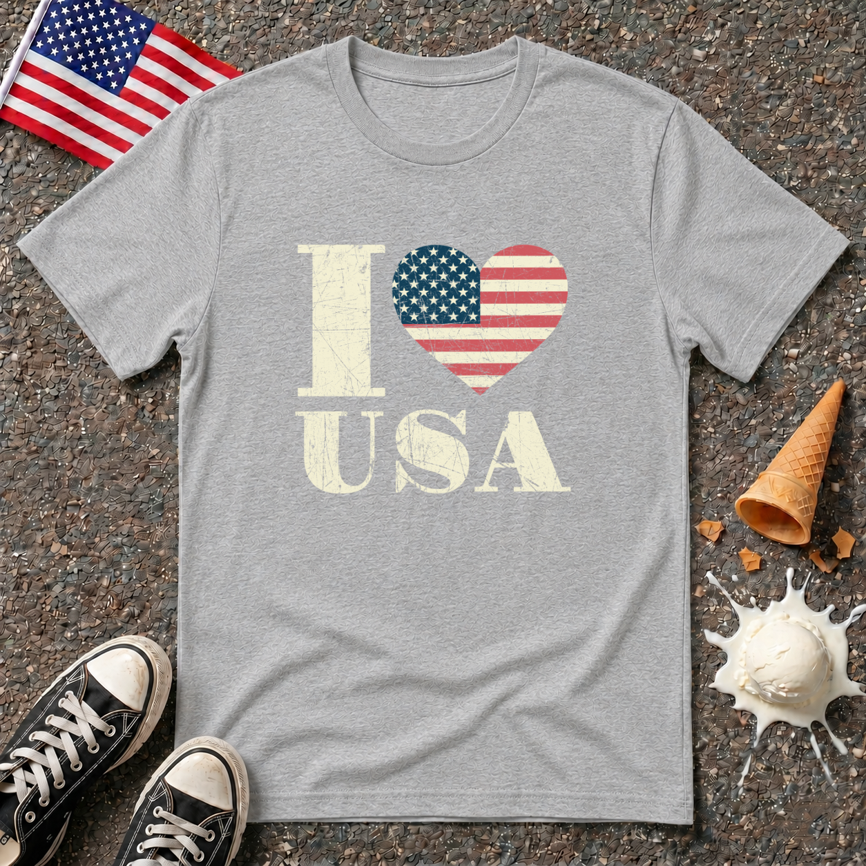 "I ❤ USA" Vintage Tee