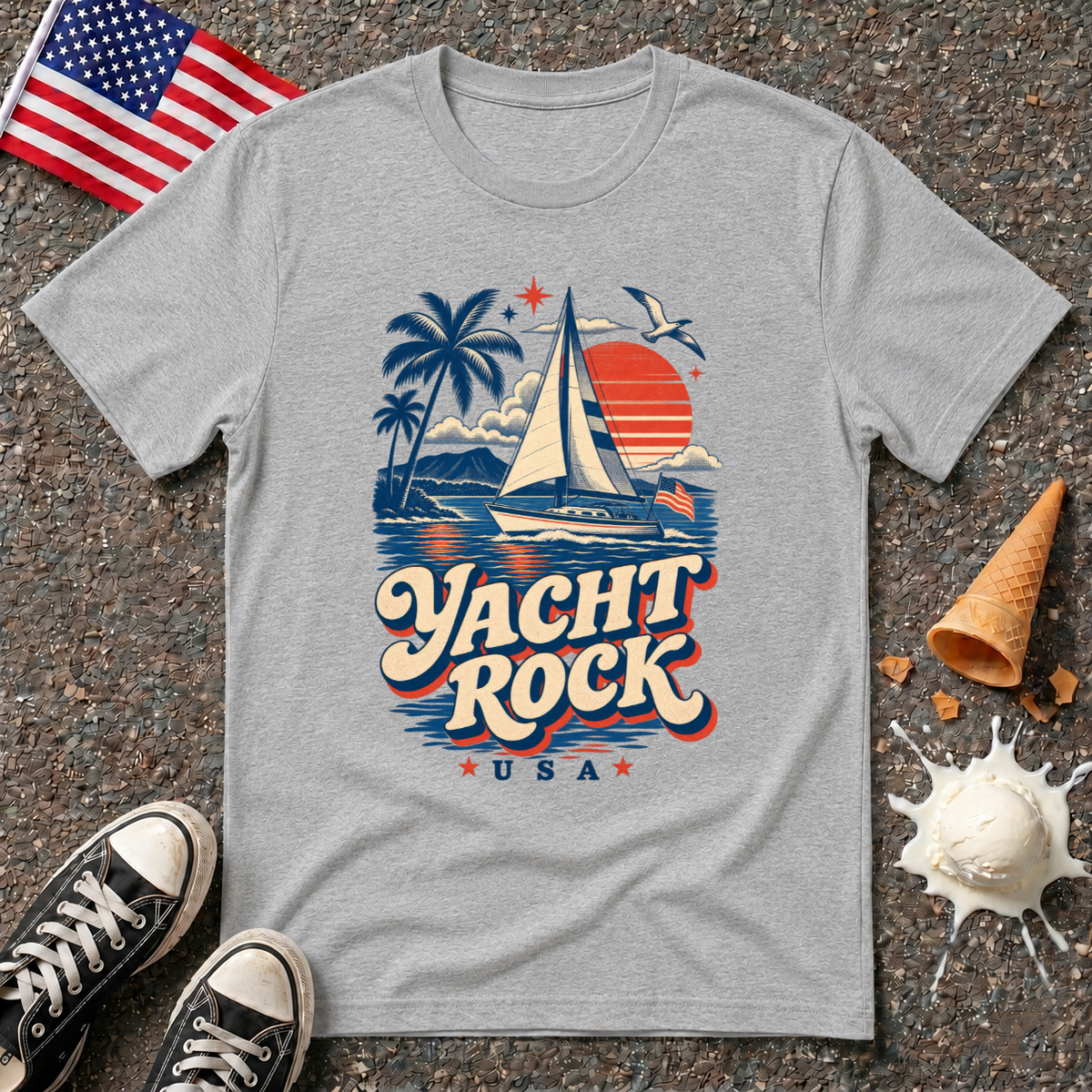 "Yacht Rock USA" Retro Tee