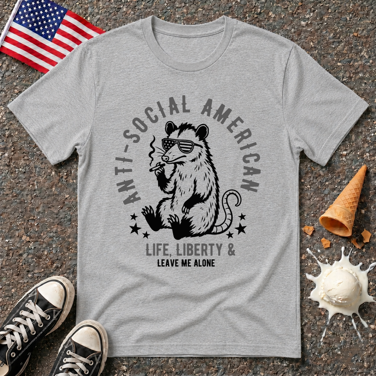 "Anti-Social American" Vintage Tee