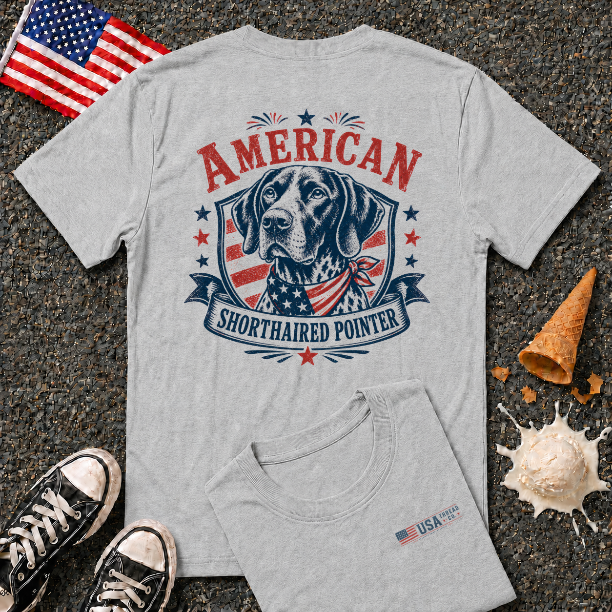 "American Shorthaired Pointer" Back Design Tee