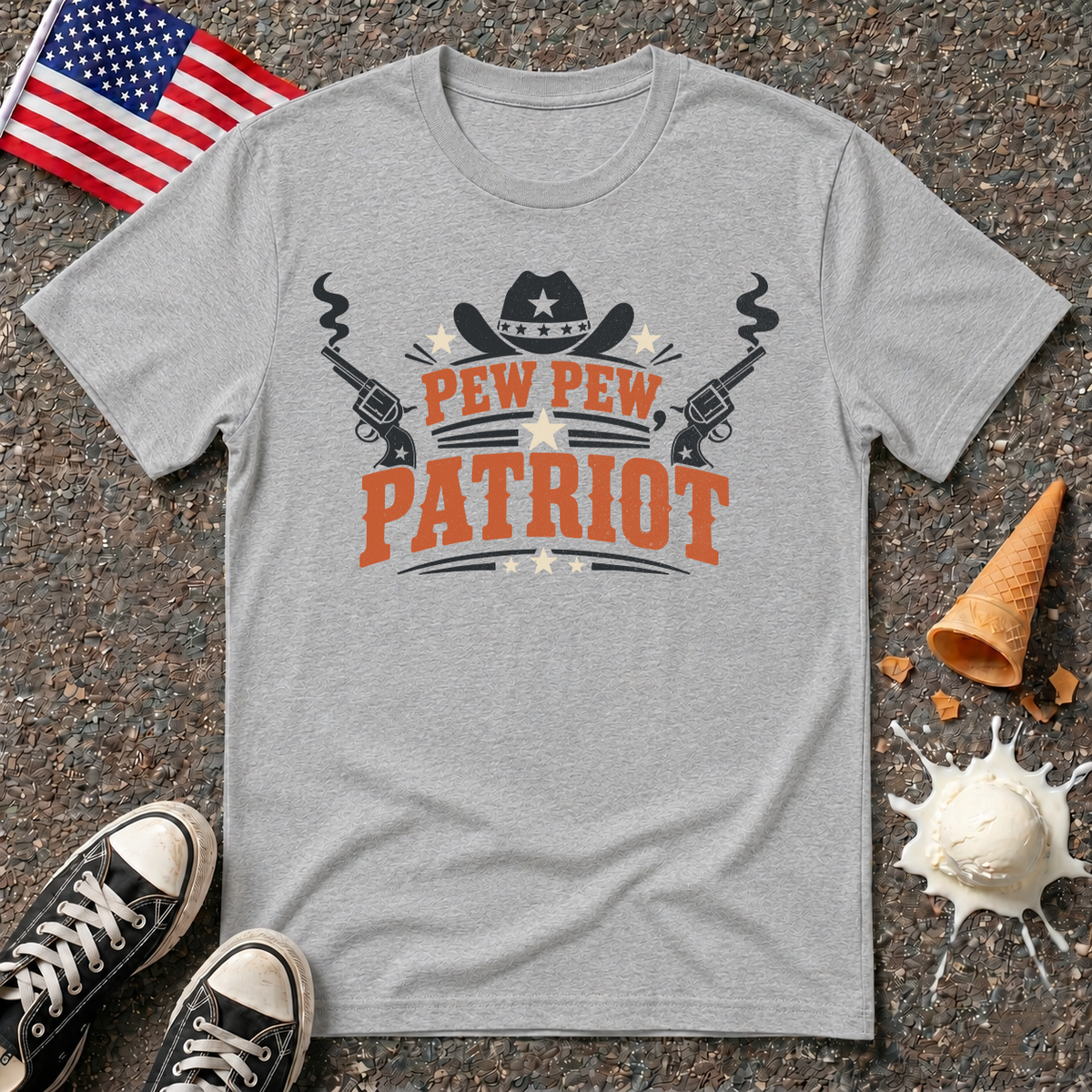 "Pew Pew Patriot" Retro Tee