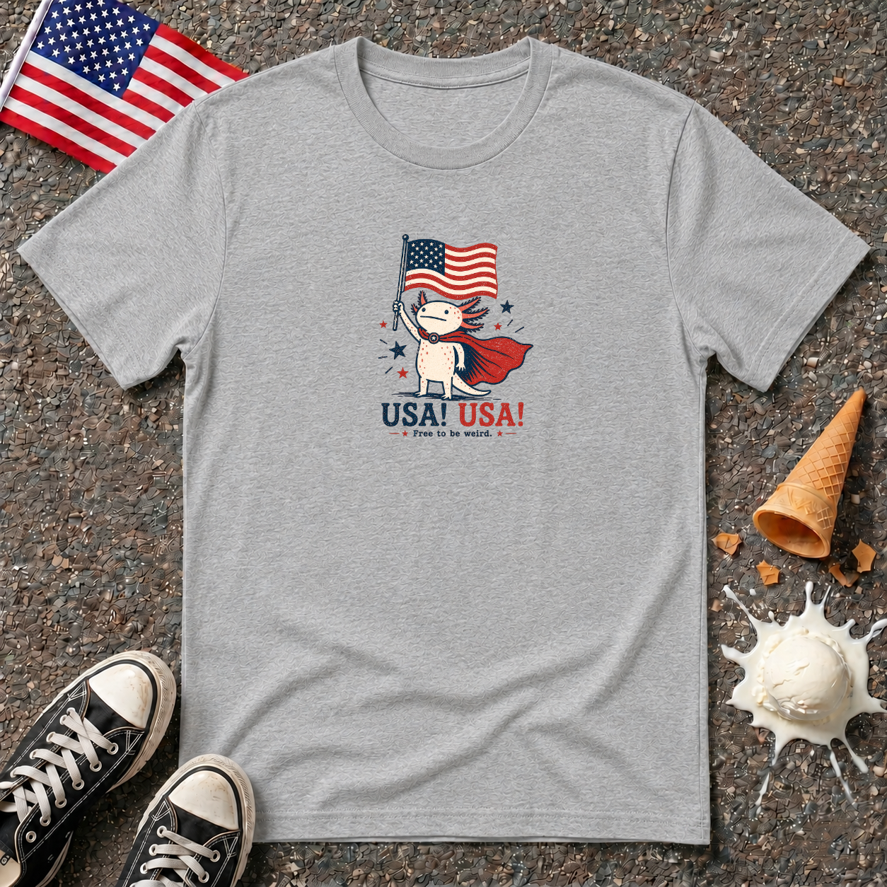 "USA! USA!" Axolotl Tee