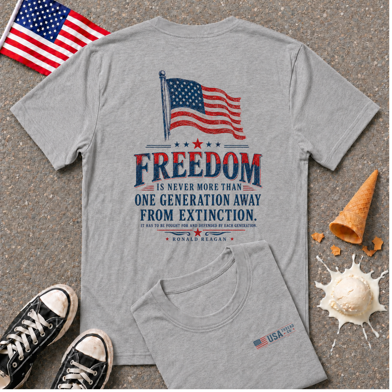 "FREEDOM, is never more than..." Vintage Back Design Tee
