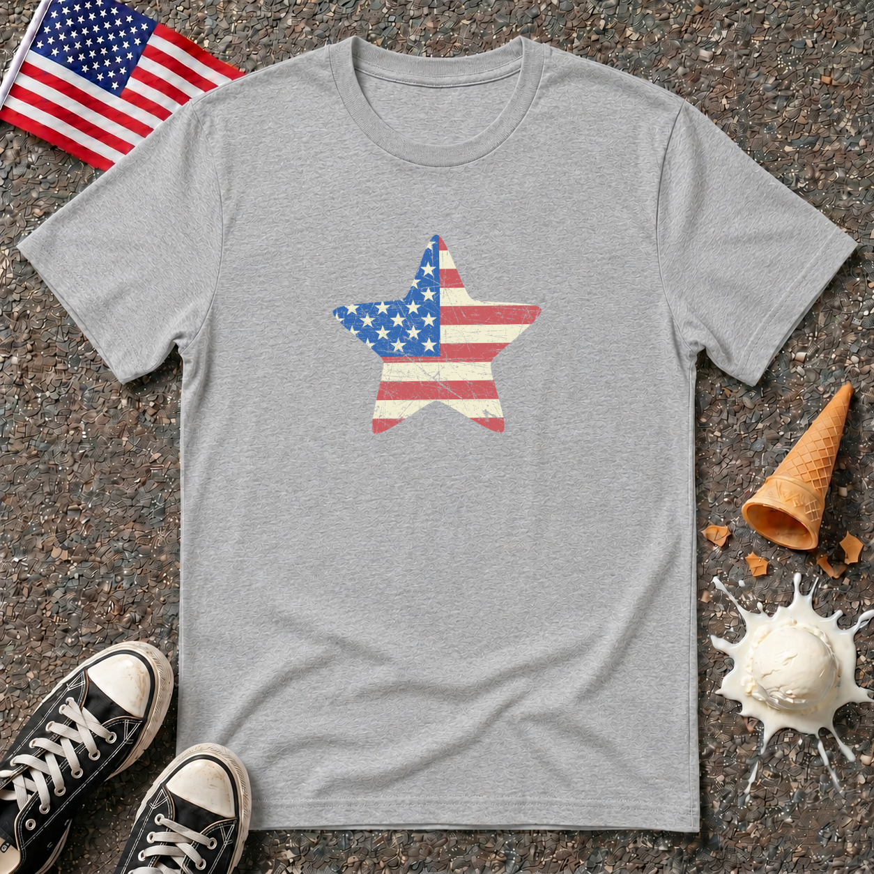 Flag Star Vintage Tee