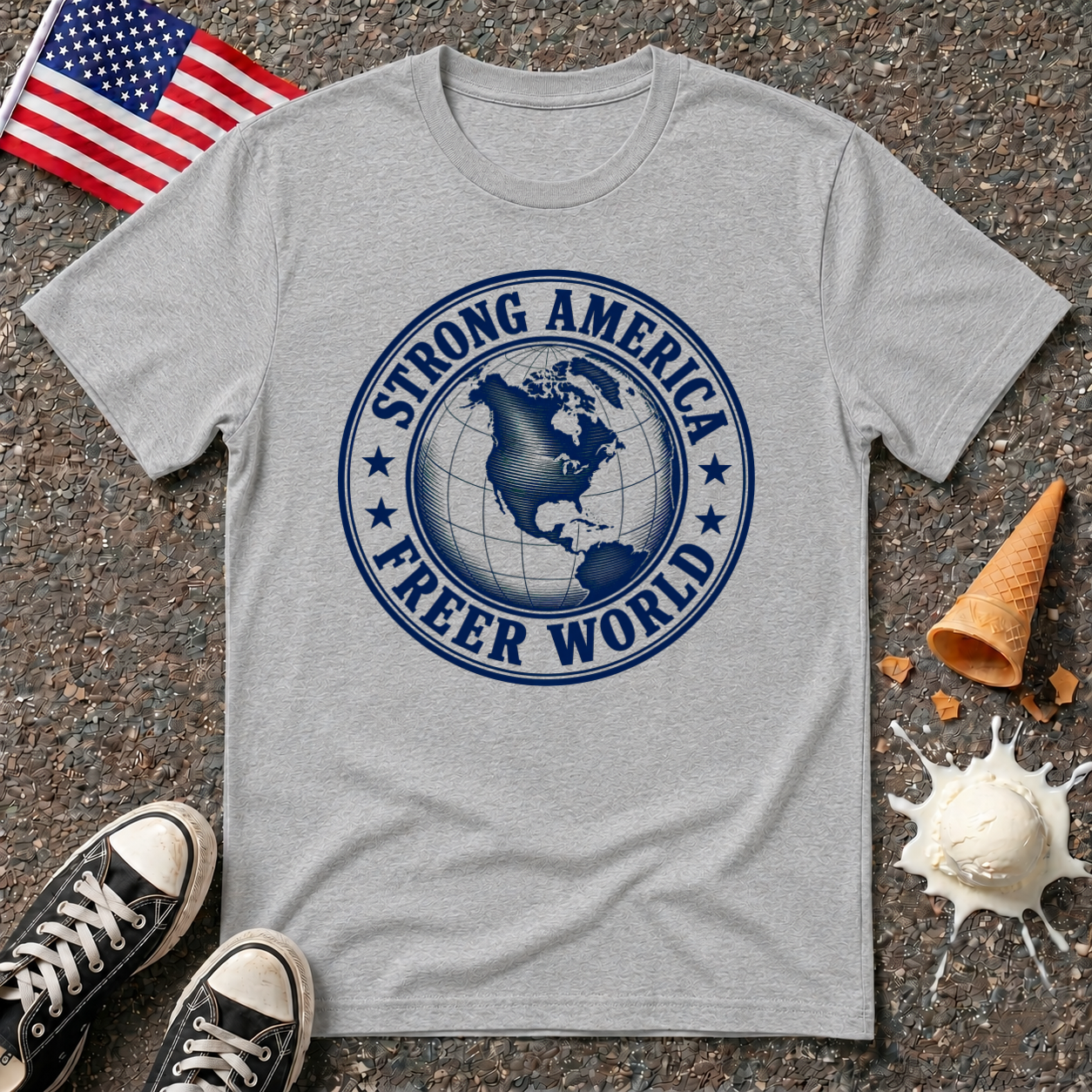 "Strong America, Freer World" Tee
