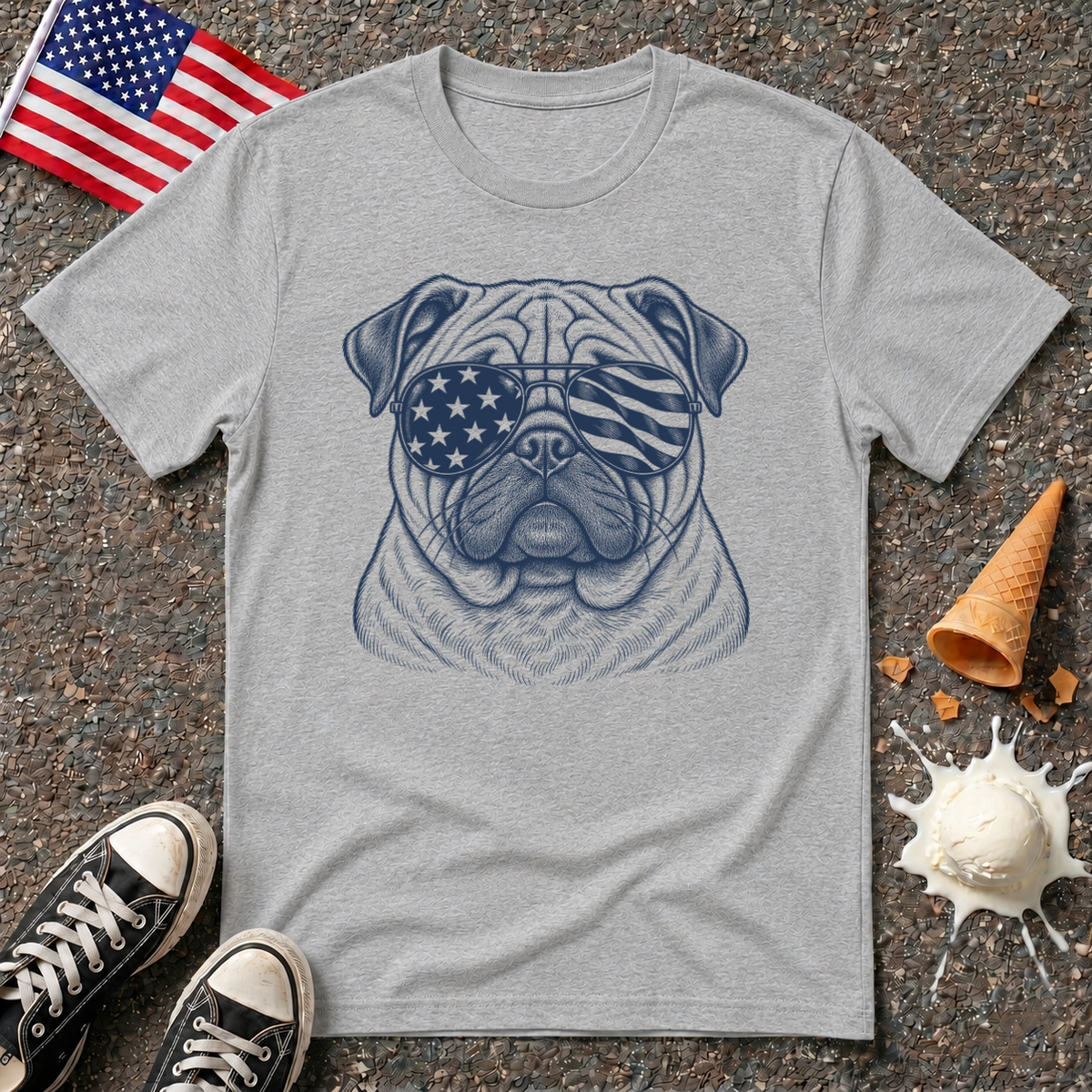 Patriotic Pug Tee
