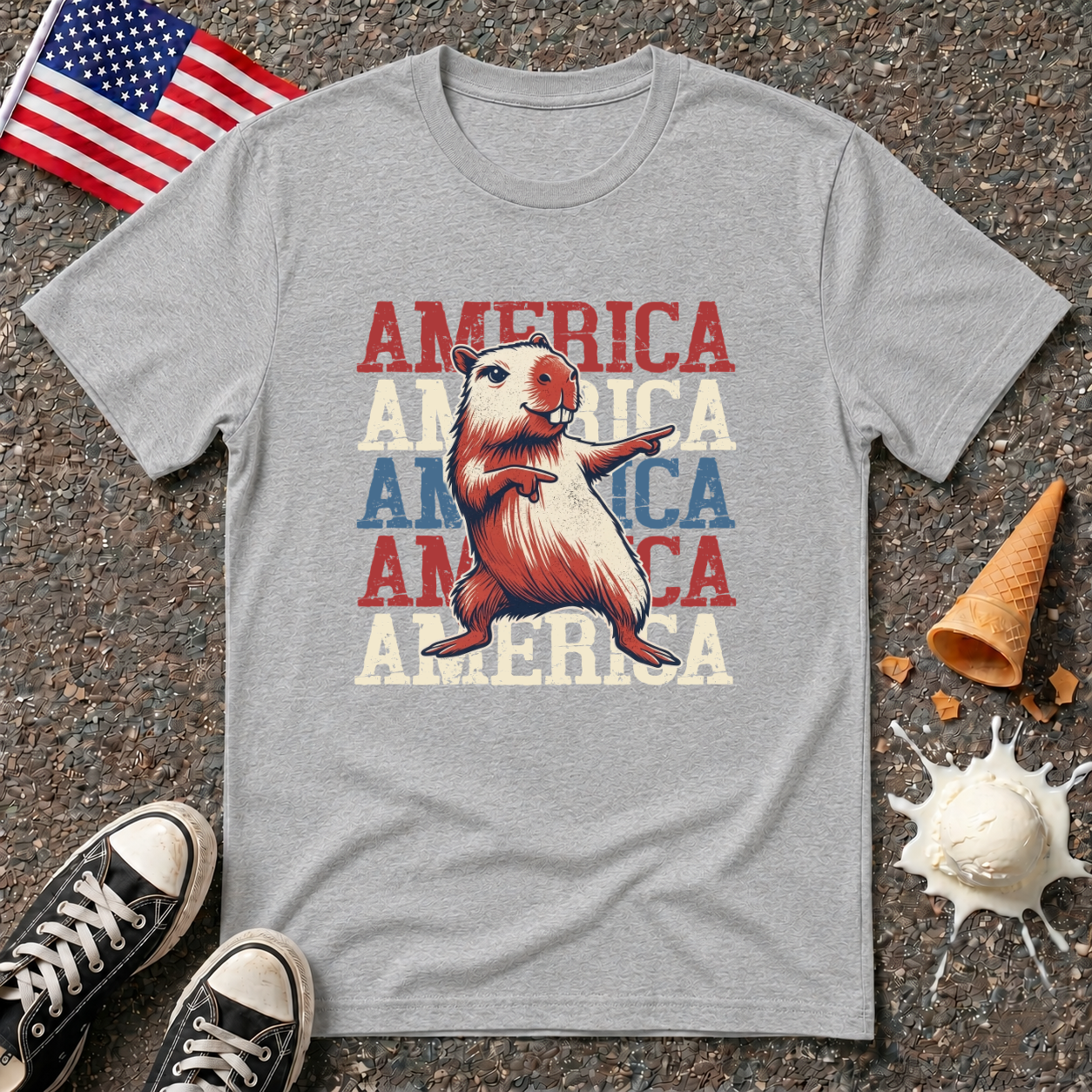 Patriotic Capybara Tee