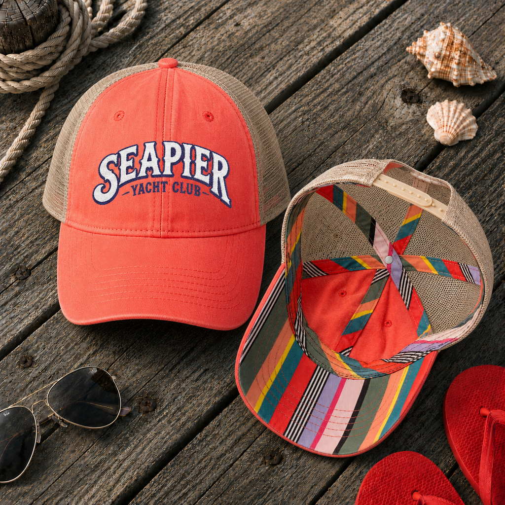 "SEAPIER Yacht Club" Women's Washed Mesh-Back Cap
