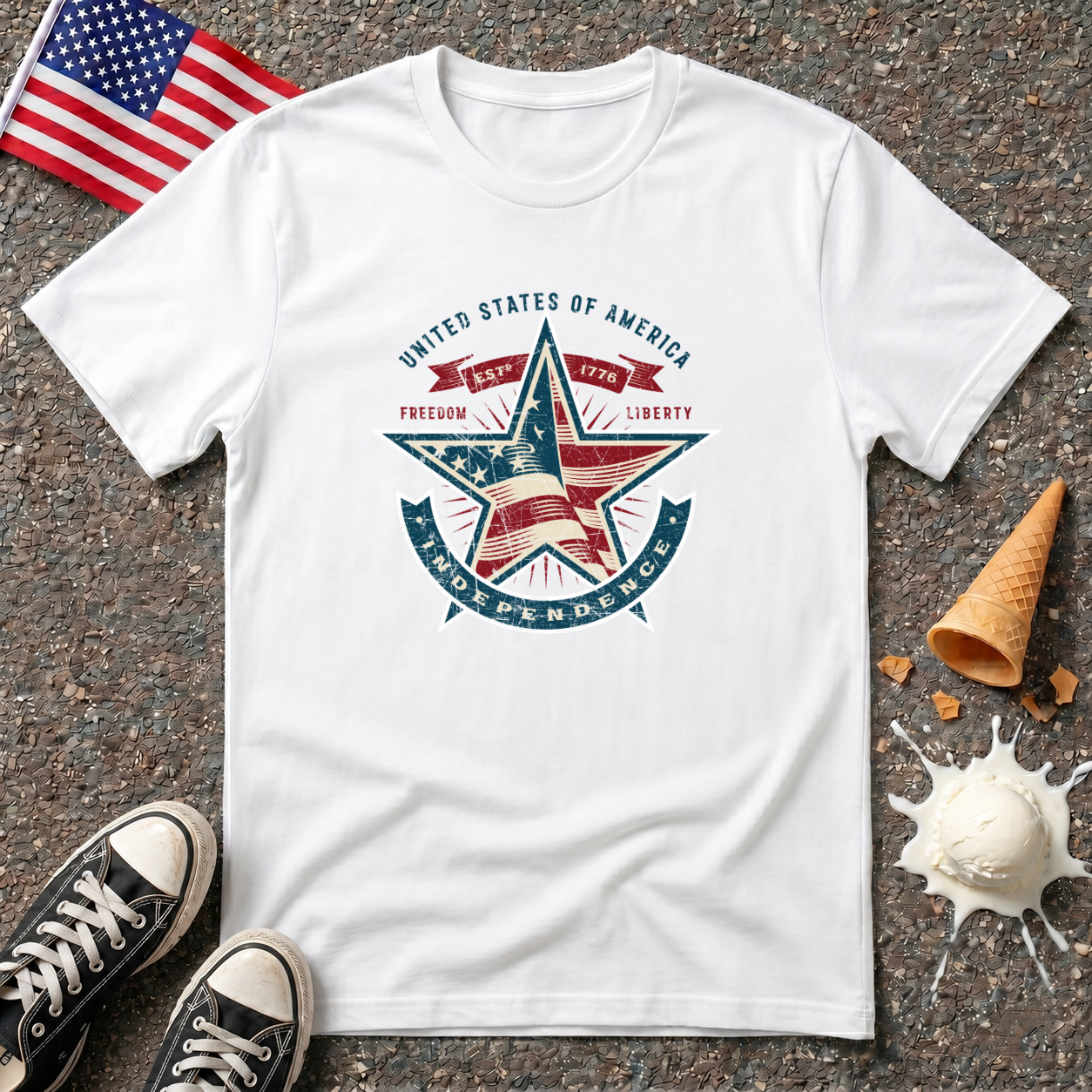 USA Star Vintage Tee