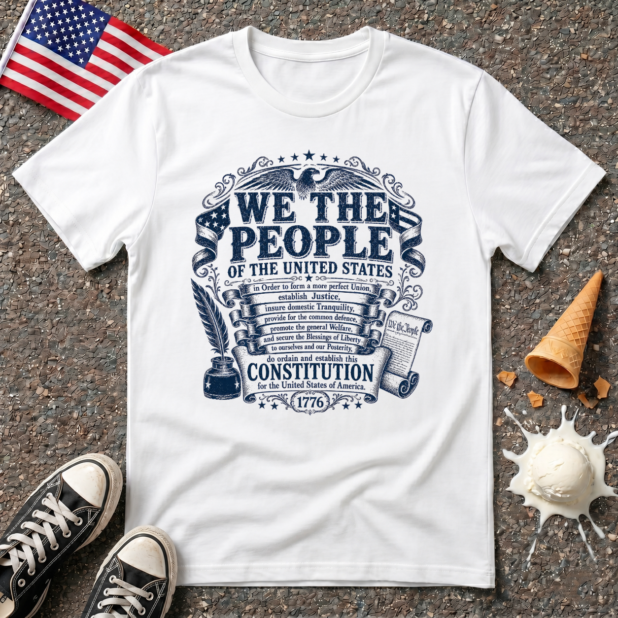 Preamble "We The People" One-color Vintage  Tee