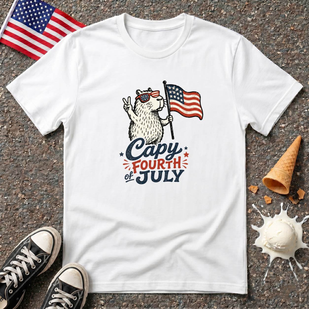 "Capy Fourth of July" Tee