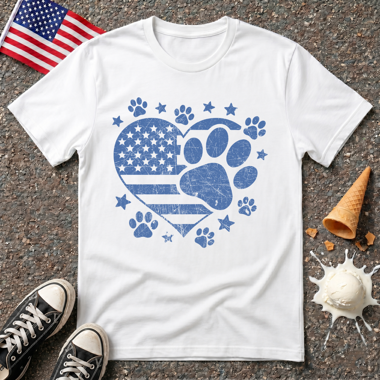 Patriotic Paws Vintage Tee