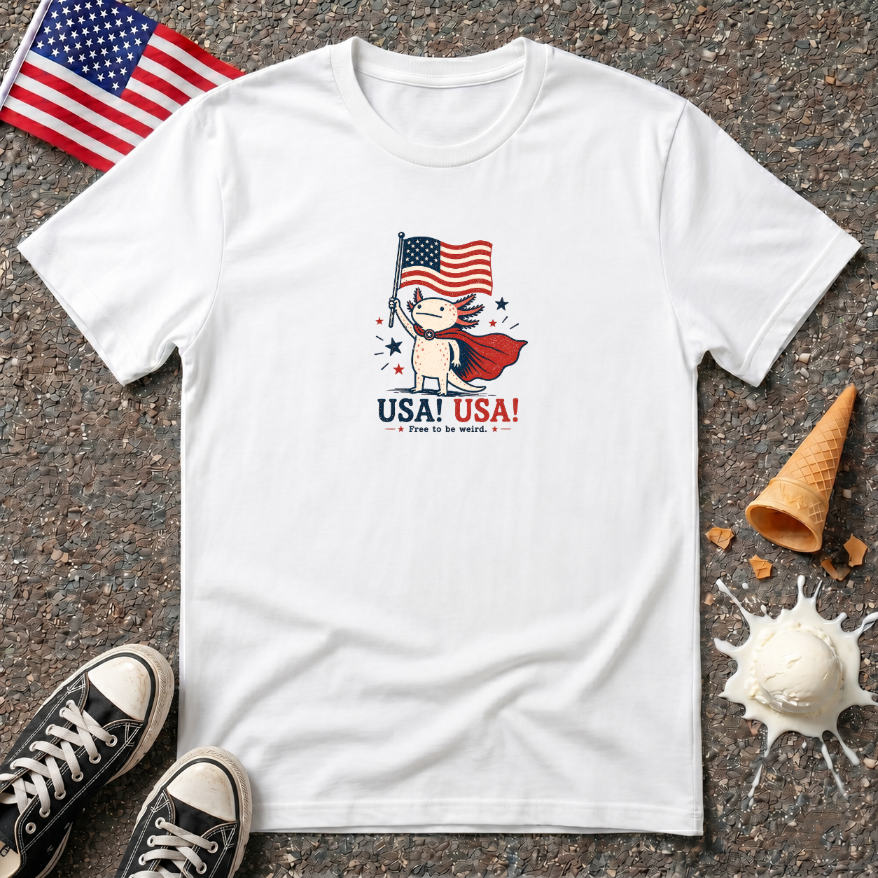 "USA! USA!" Axolotl Tee
