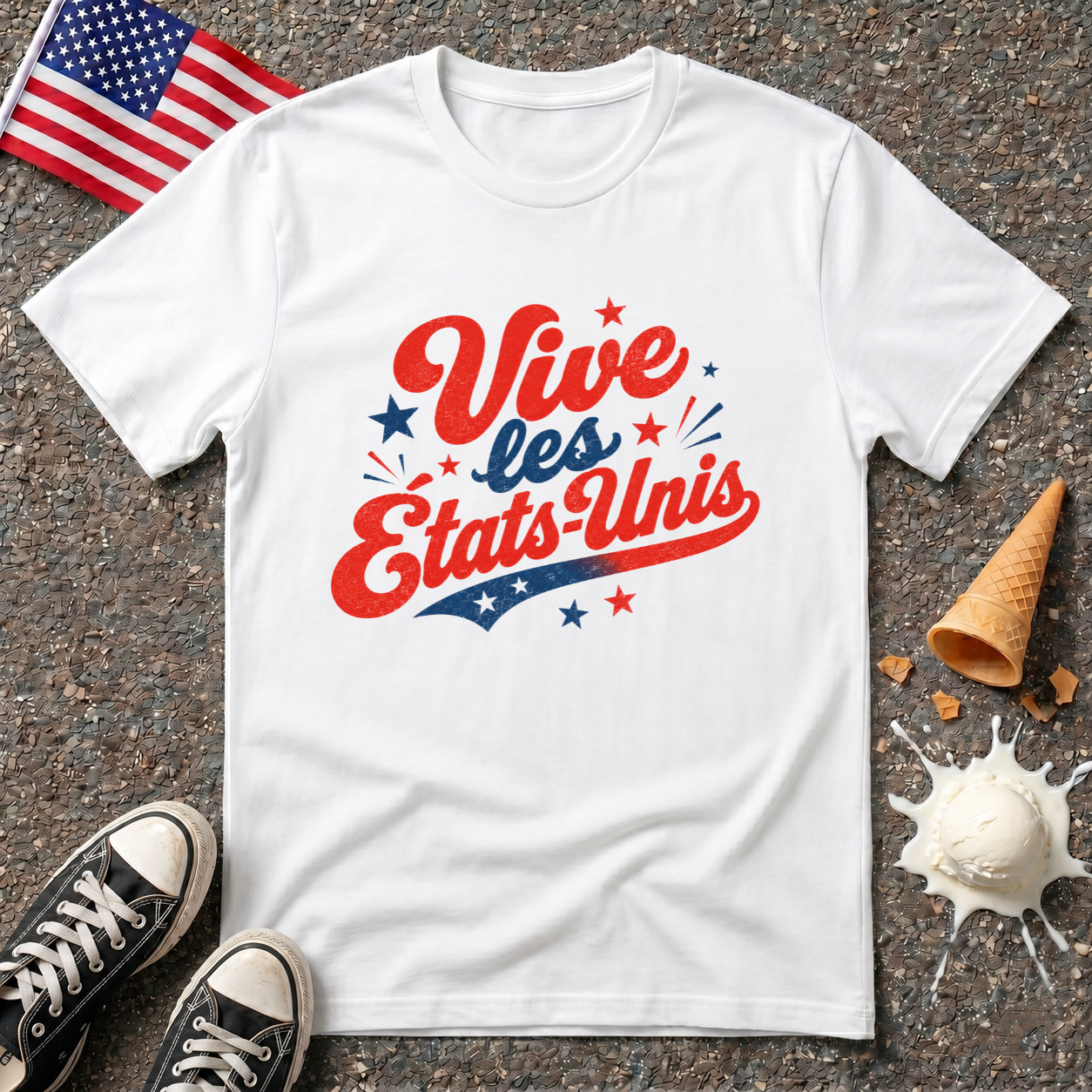 "Vive les États-Unis" Retro Tee