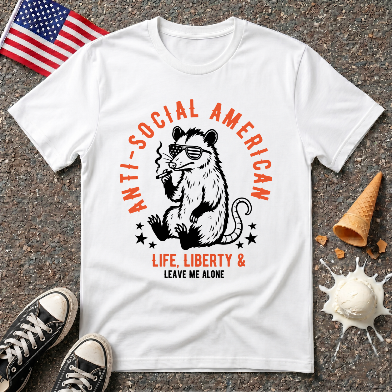 "Anti-Social American" Vintage Tee
