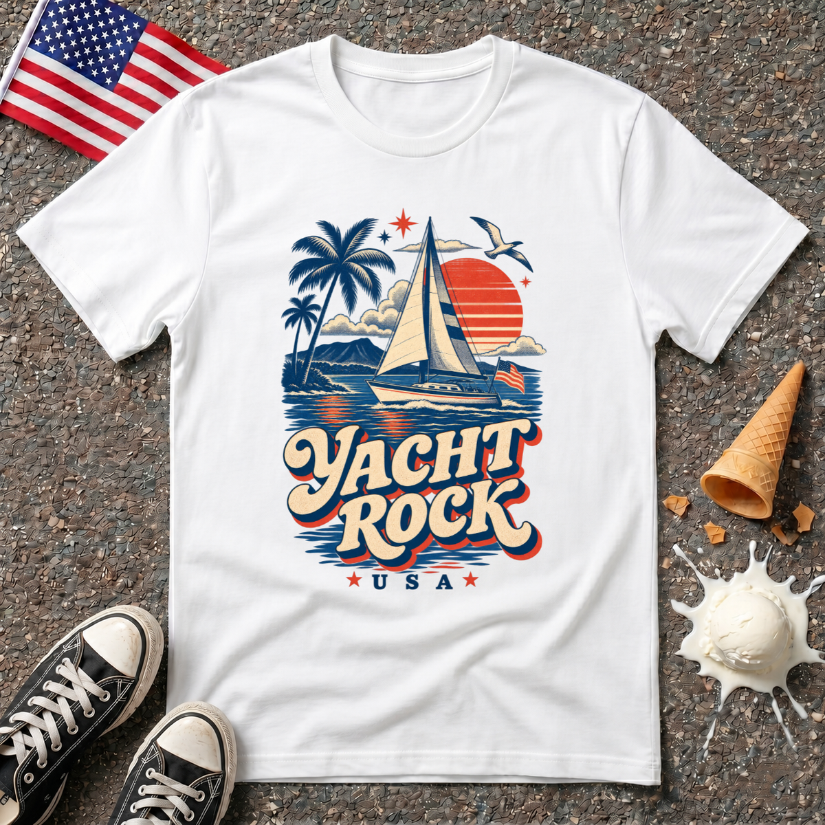 "Yacht Rock USA" Retro Tee