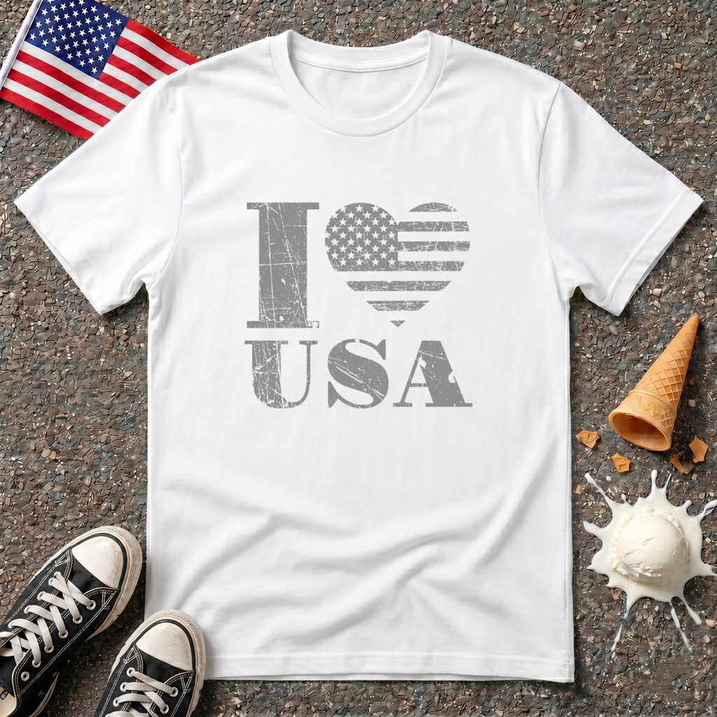 "I ❤ USA" 1-color Vintage Tee