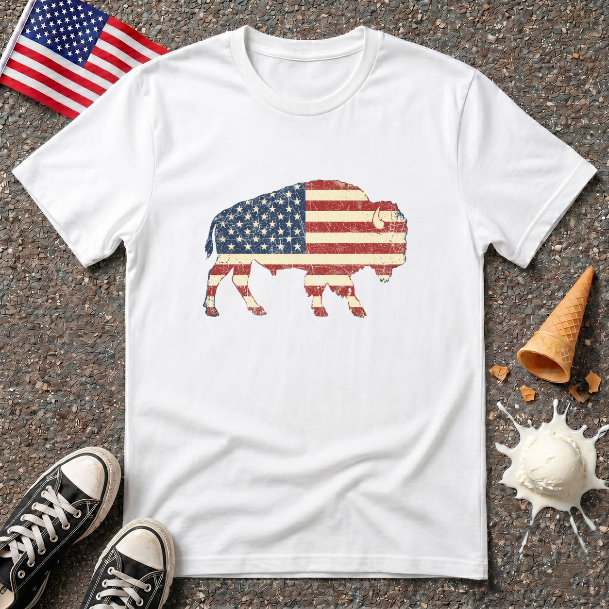 American Flag Buffalo Tee